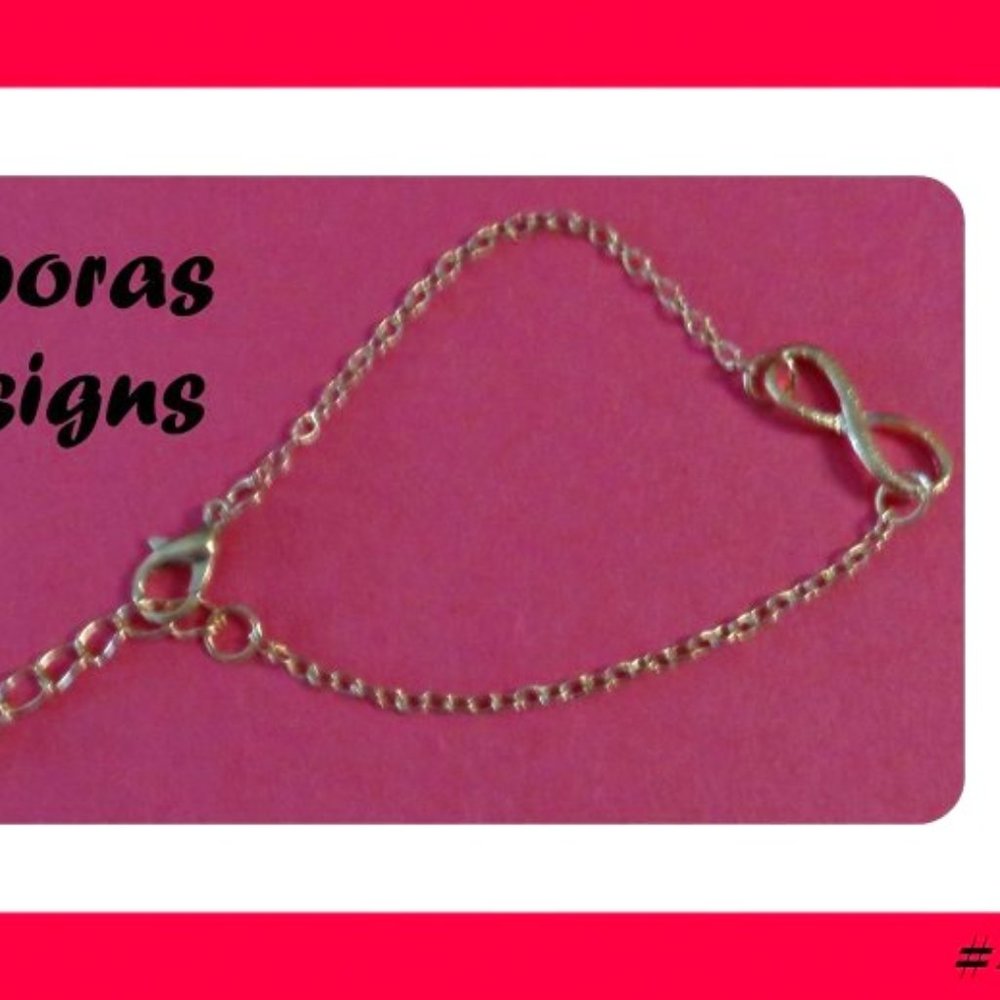 Gold Tone Infinity Design Bracelet For Her/Women/Teens
